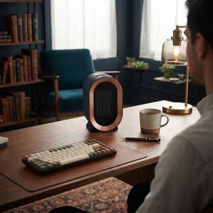 Space Heater, Small Portable Ceramic Heater with Timer, Quiet Electric Space Heater for Room, Office and Camping