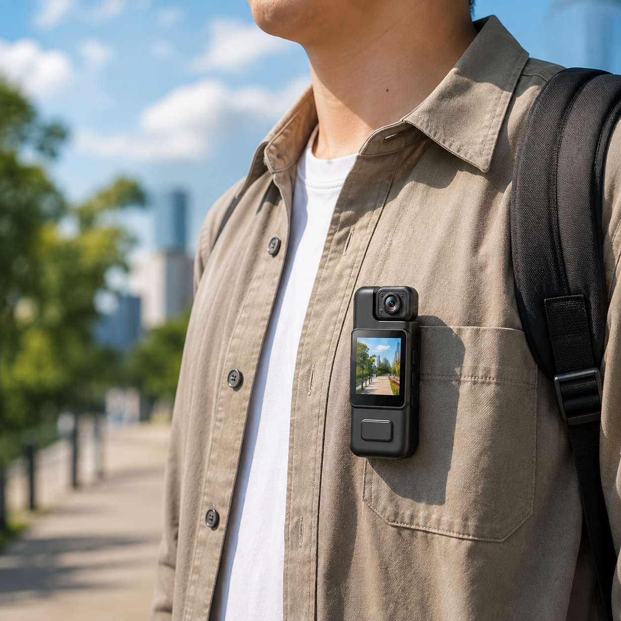 Tuzwa 4K Body Camera with WiFi – Mini Wearable Clip-On Camera, 180° Rotating Lens, IR Night Vision, Motion Detection & Loop Recording
