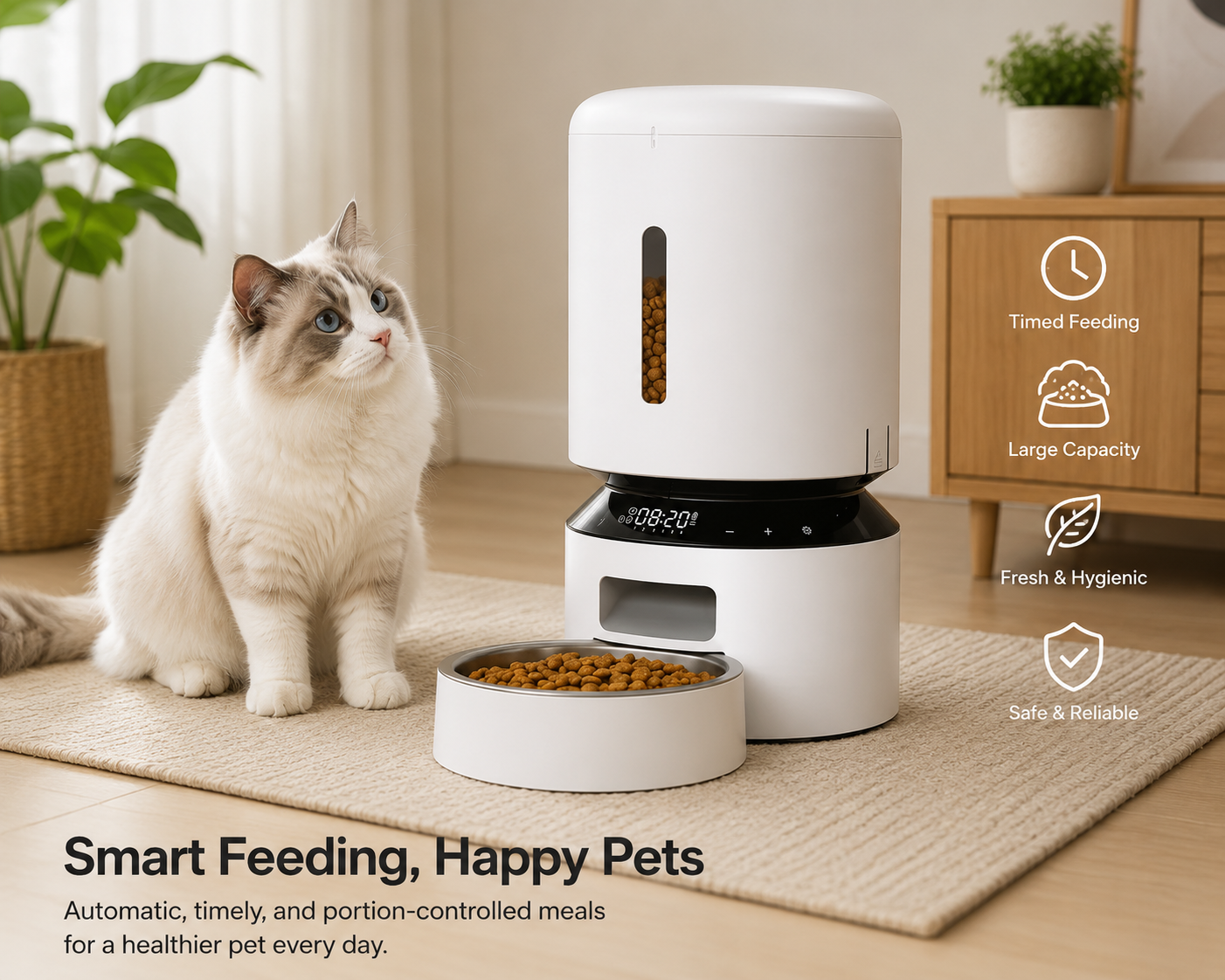 Tuzwa 5L Automatic Pet Feeder & Water Dispenser Station | Gravity Dog & cat automatic pet feeder Set | Large Capacity Feeding System for Cats & Small Dogs