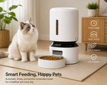 Tuzwa 5L Automatic Pet Feeder & Water Dispenser Station | Gravity Dog & cat automatic pet feeder Set | Large Capacity Feeding System for Cats & Small Dogs