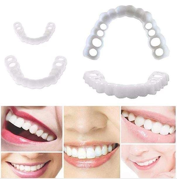 Tuzwa Snap-On Dentures – Natural-Look Temporary Teeth Cover, Adjustable Micro-Thin Reusable Cosmetic Smile Cover