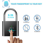 Tuzwa Fingerprint Padlock – Smart Biometric Keyless Lock with App Control, 10-Fingerprint Memory, 0.5-Second Unlock & Rechargeable Battery