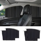 Car Window Shades Magnetic Front and Rear, Car Window Sun Shades with UV Protection, Car Sun Shade with Sliding Track