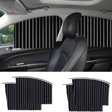 Car Window Shades Magnetic Front and Rear, Car Window Sun Shades with UV Protection, Car Sun Shade with Sliding Track
