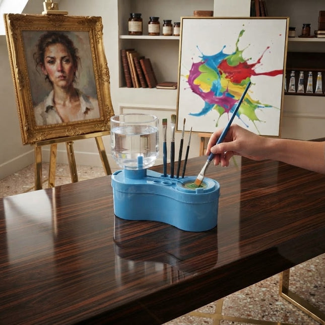 Makeup Brush Cleaner and Paint Brush Cleaner, Acrylic Painting Supplies, Watercolor Supplies with 4 Brush Holder Slots