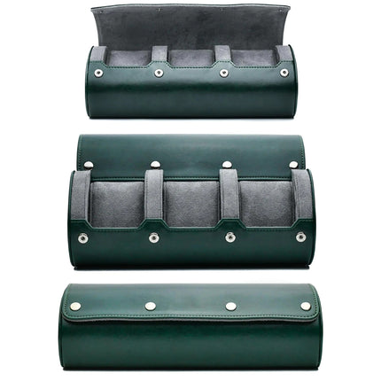 Watch Travel Case for 3 or 6 Watches, PU Leather Watch Roll Storage Box with Soft Suede Interior and Sliding Cushions