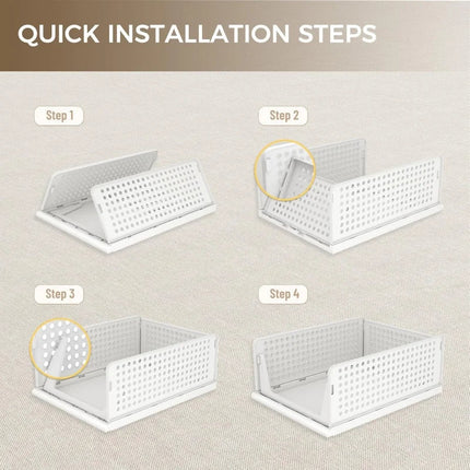 Closet Organizer Storage Bins, Plastic Storage Containers for Shelves