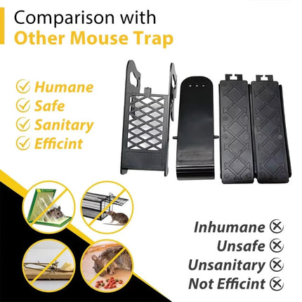 Walk the Plank Humane Mouse Trap, Reusable Auto Reset Bucket Rat Catcher with 17.5cm Plank and 55cm Ladder for Indoor Use
