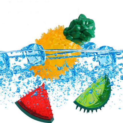 Dog Chew Toy, Freezable Dog Teething Toy, Interactive Dog Toy with Fruit Shapes for Summer Cooling
