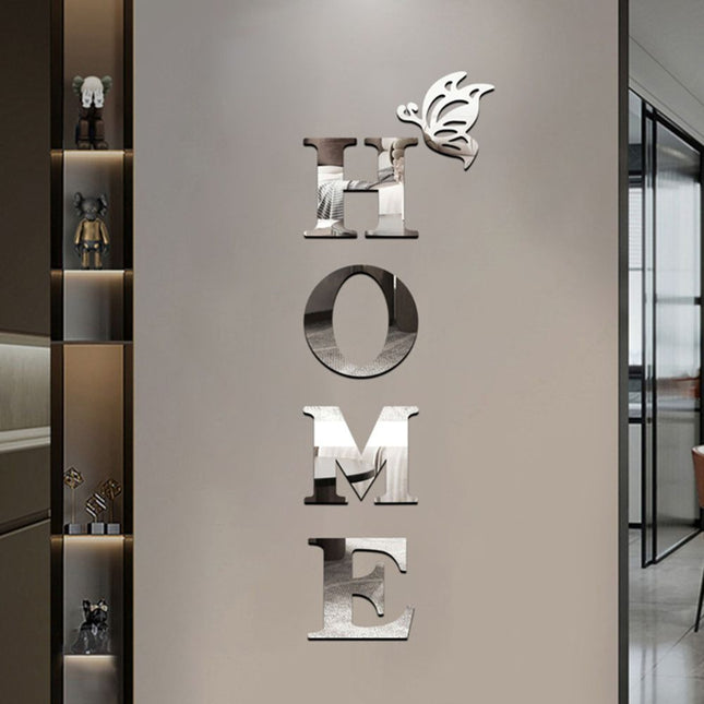 3D Mirror Wall Sticker Decor Home Sign, Acrylic Mirror Decal