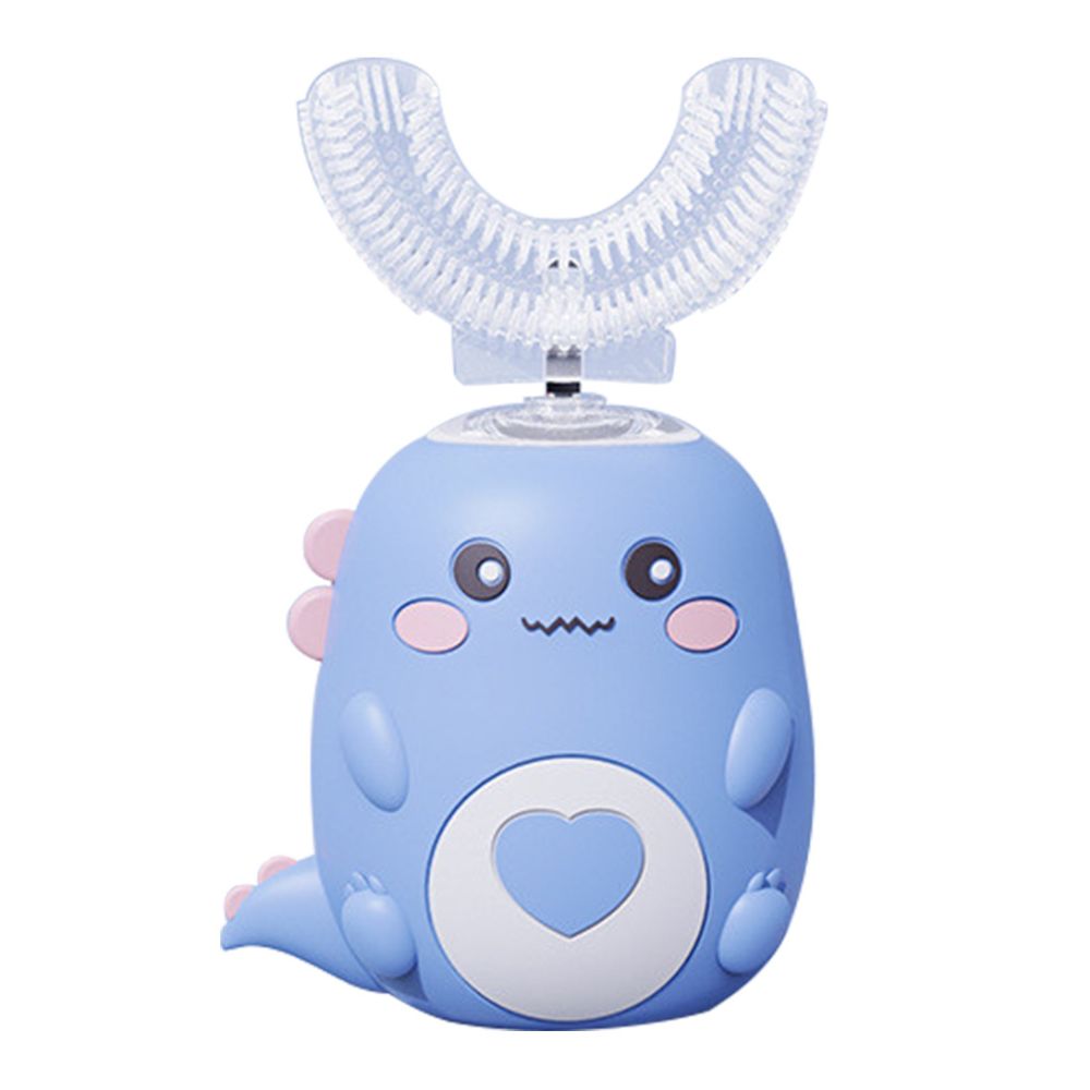 Tuzwa Kids Electric Toothbrush – U-Shaped Silicone Brush with Sonic Vibration, 2-Min Timer, Blue LED, IPX7 & Rechargeable Design for Ages 2–12
