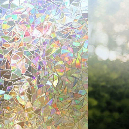 Window Privacy Film, Rainbow Stained Glass Window Film, Static Cling Decorative Window Film with UV Blocking
