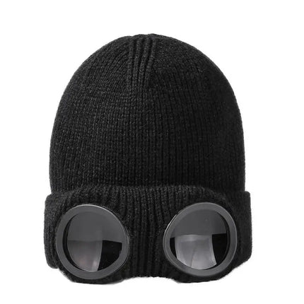 Beanies with Built In Goggles, Waterproof Knitted Beanie Hat with Fleece Lining – image 6