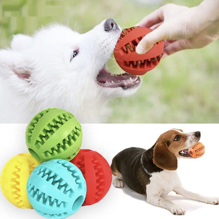 Treat Dispensing Dog Ball, Rubber Puppy Chew Toy for Dogs and Cats