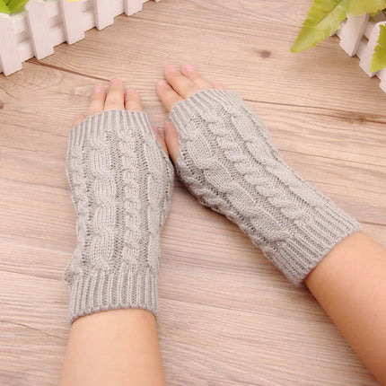 Knit Fingerless Gloves, Womens Winter Gloves with Fleece Lining, Warm Gloves for Women in Cold Weather