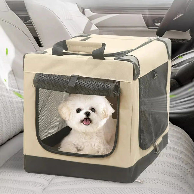 Dog Crate for Small Dogs, Collapsible Travel Dog Crate for Car, Foldable Puppy Crate for Cats and Small Pets