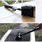Barbecue Grill Brush with Scraper and Sponge, 3 in 1 Grill Cleaning Brush with Steel Bristles, Outdoor Grill Accessories