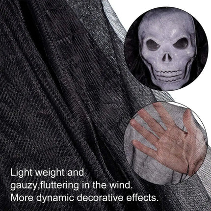 Outdoor Halloween Decorations, Hanging Halloween Ghost with Skeleton Mask and Glowing Eyes – image 6