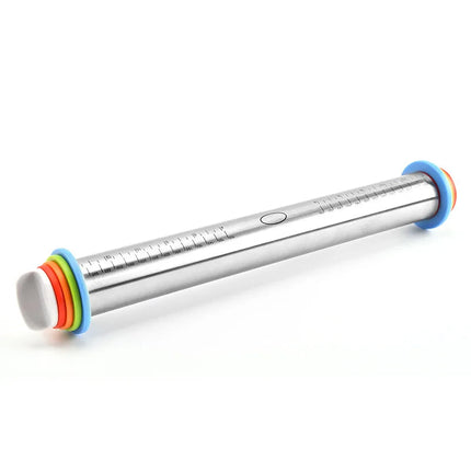 Adjustable Rolling Pin with Thickness Rings, Stainless Steel Rolling Pin for Baking – image 4