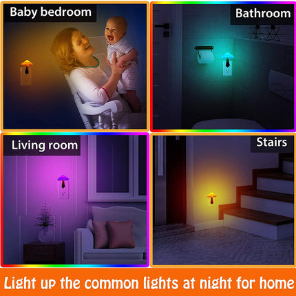 Night Light Plug In, Mushroom Lamp with Dusk to Dawn Sensor