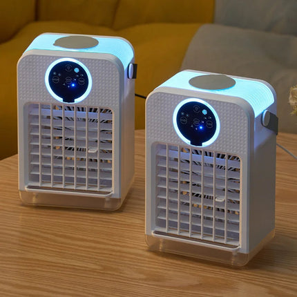 Cooling Fan with Mist, Compact Water Cooling Fan with Touchscreen and Timer, Portable Mist Cooling Fan for Indoor Use