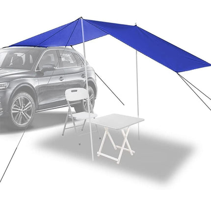 Waterproof Car Side Awning Pull Out Kit, PE Rooftop Canopy Sun Shade and Rain Shelter for SUV Truck and Van Camping, 2x3M 2.7x4M or 3x3M