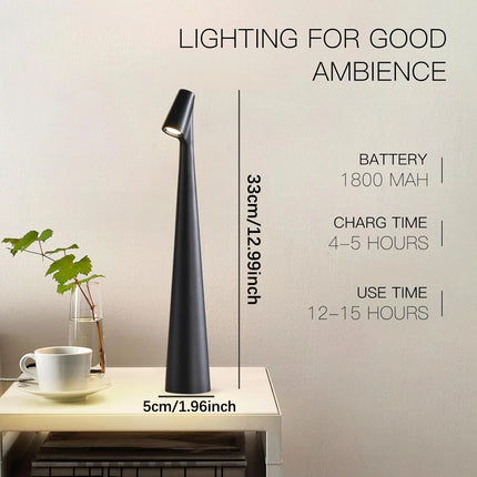 Table Lamp Cordless Rechargeable, Battery Powered Lamp and Reading Light