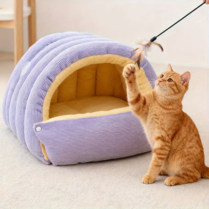Cat Beds, Warm Cat Cave Bed with Washable Fleece Cushion – image 8