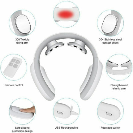 Neck Massager with Heat, Cordless Electric Neck Massager with Pulse Therapy – image 4