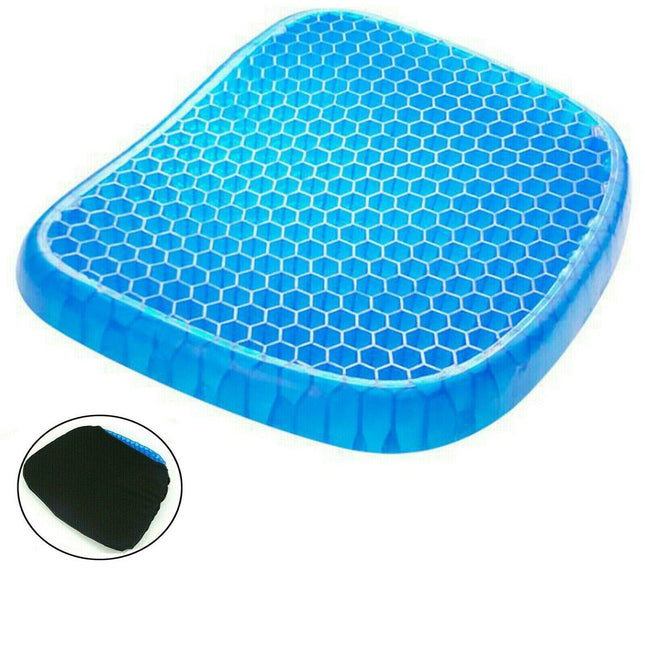 Gel Seat Cushion with Non Slip Cover, Pressure Relief Cushion with Honeycomb Design, Portable Travel Seat Cushion