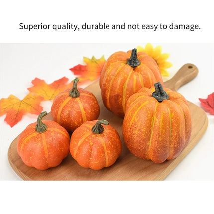 Fake Pumpkins Halloween Decor Set of 7, Foam Pumpkins