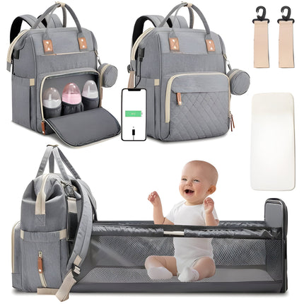 Convertible Diaper Bag, changing mat and bottle holder