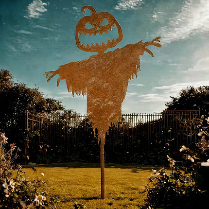 Halloween Yard Stake, Metal Pumpkin Decor for Fall Porch