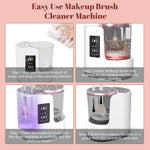 Tuzwa Electric Makeup Brush Cleaner & Dryer – Automatic High-Speed Spinning Brush Cleaning Machine with Multiple Silicone Collars