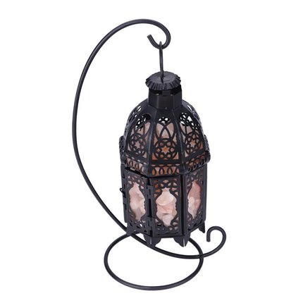 Vintage Iron Salt Rock Tabletop Lamp, Natural Crystal Night Light with Warm White Bulb, 12.2 Inch Bedroom Decor Lamp