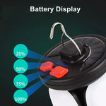 Tuzwa Solar Camping Lantern – 500LM USB Rechargeable Folding LED Light, 6 Modes, 2400mAh Battery for Outdoor Use
