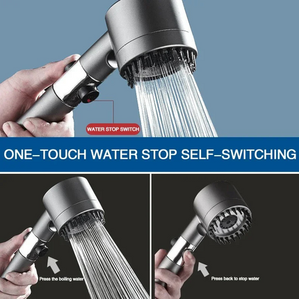 Shower Head with Filter, Water Saving Rain Shower Heads with Massage Spray for Bathroom