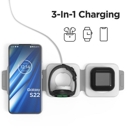 Phone Charger 3 in 1, Portable Wireless Charging Station for Travel