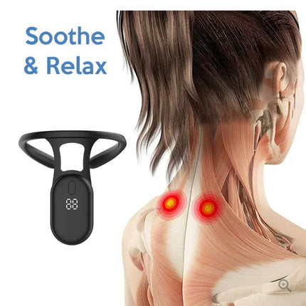 Neck Massager with Heat and Vibration, Portable Stress Relief Massager for Men and Women