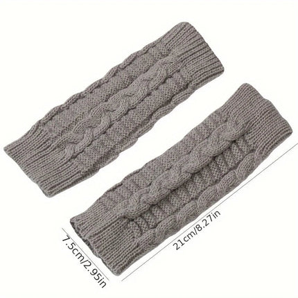 Knit Fingerless Gloves, Warm Gloves for Women in Cold Weather