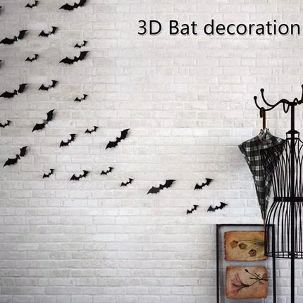 3D Bat Wall Stickers for Halloween Decorations Indoor and Outdoor, Halloween Party Decor