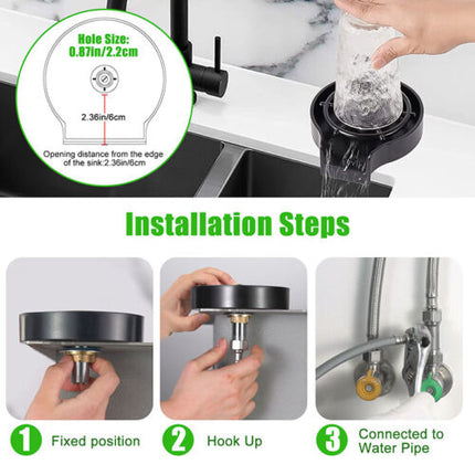 Glass Rinser, Bottle Washer for Baby Bottles and Cups