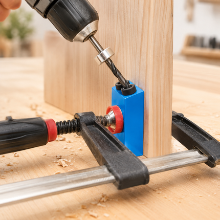 Pocket Hole Jig Kit, Woodworking Drill Jig with Angle Drill Guide – image 6