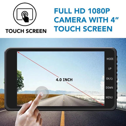 Wireless front and rear dash cam, 1080p HD car dashboard camera with night vision, 170 degree wide angle lens