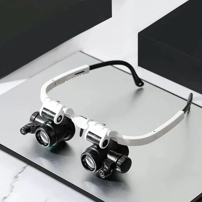 Magnifying Glasses with Light, LED Magnifying Glasses with 8x 15x 23x Lenses, Head Mounted Magnifier with LED Light