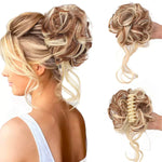 Tuzwa Curly Hair Bun Extension – Clip-In Synthetic Messy Bun Hairpiece, Natural-Look Volume, Multiple Colors