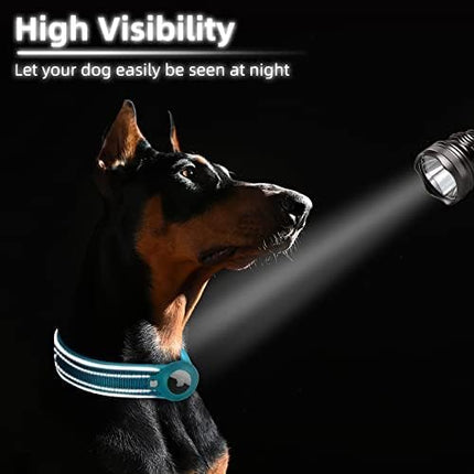Nylon Dog Collar with Tracker Tag Holder, Reflective Dog Collar for Small and Large Dogs – image 6