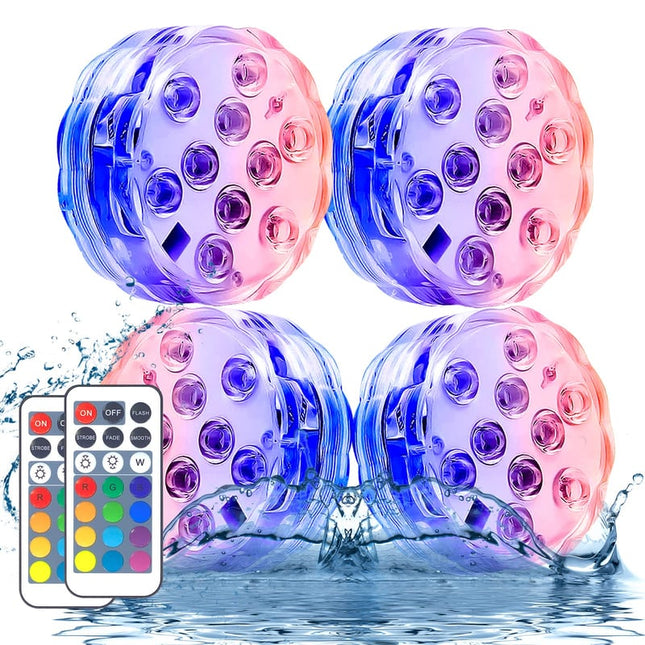 Underwater Pool Lights with Timer, 4 Pack Dimmable LED Pool Lights