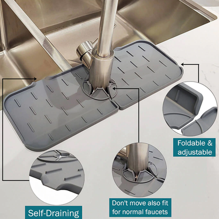 Silicone Sink Mat and Water Absorbing Mat, Bathroom Sink Mat and Vanity Pad