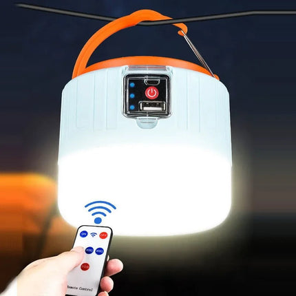 Camping Lantern with Remote Control, LED Camping Lantern with Solar and USB Charging, Camping Light and Solar Flashlight
